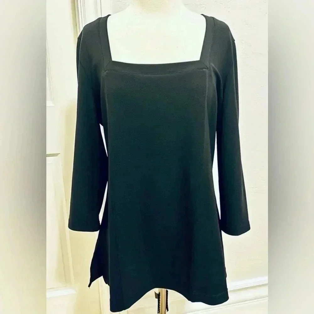 Boston Proper Women’s Split Hem Square Neck Tunic Medium - Picture 4 of 13
